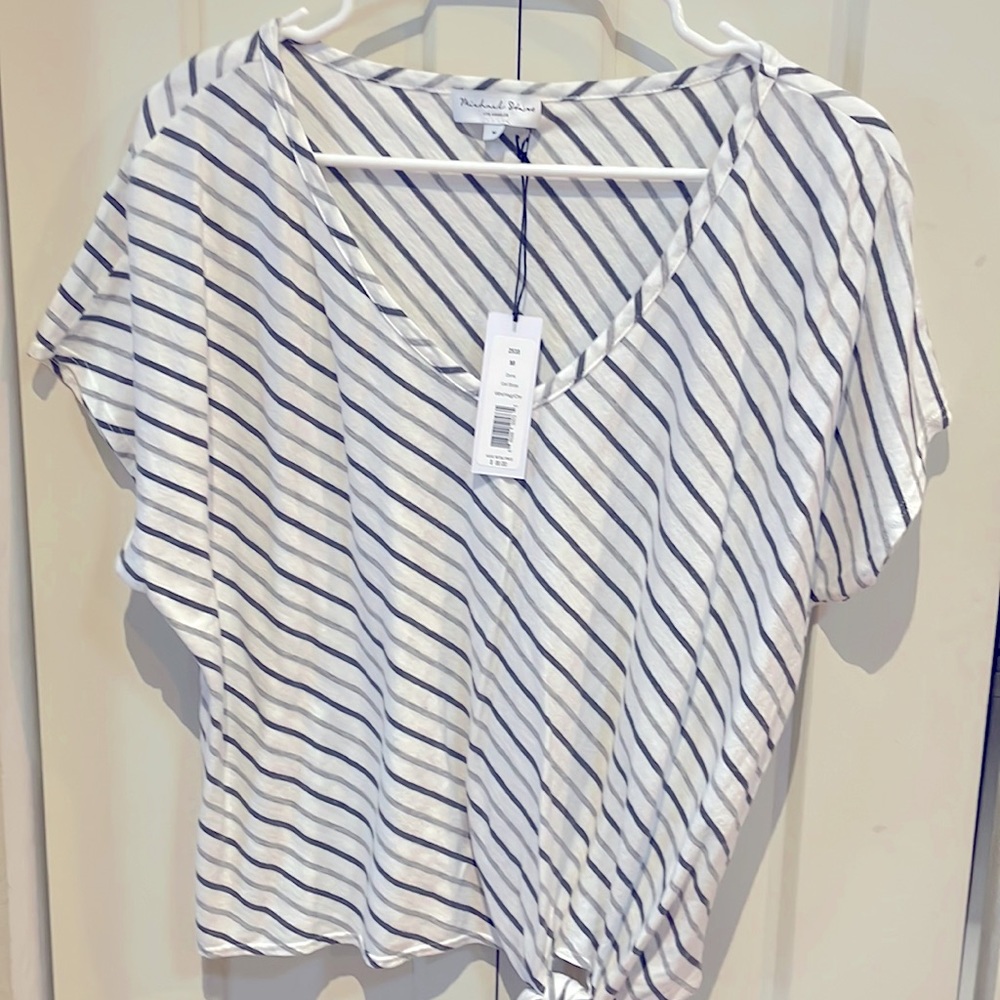 NWT Michael Stars Blouse with hem tie. Size M.